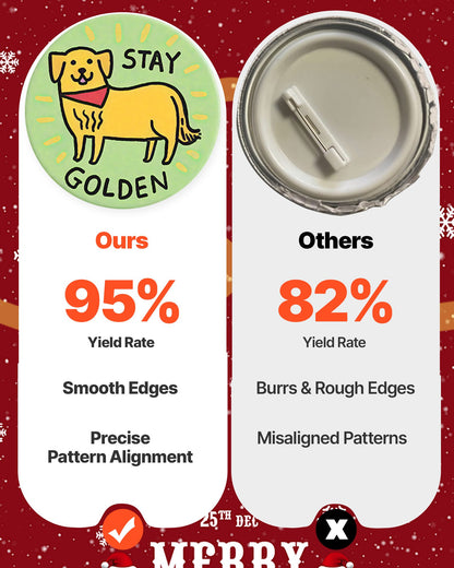 Knappmaskin, 58 mm, plastnålstillverkare med 100 st knappdelar, cirkelskärare och insexnycklar, förstärkt ergonomiskt handtag, för gör-det-själv-märken, personliga nålar och nyckelringar, röd