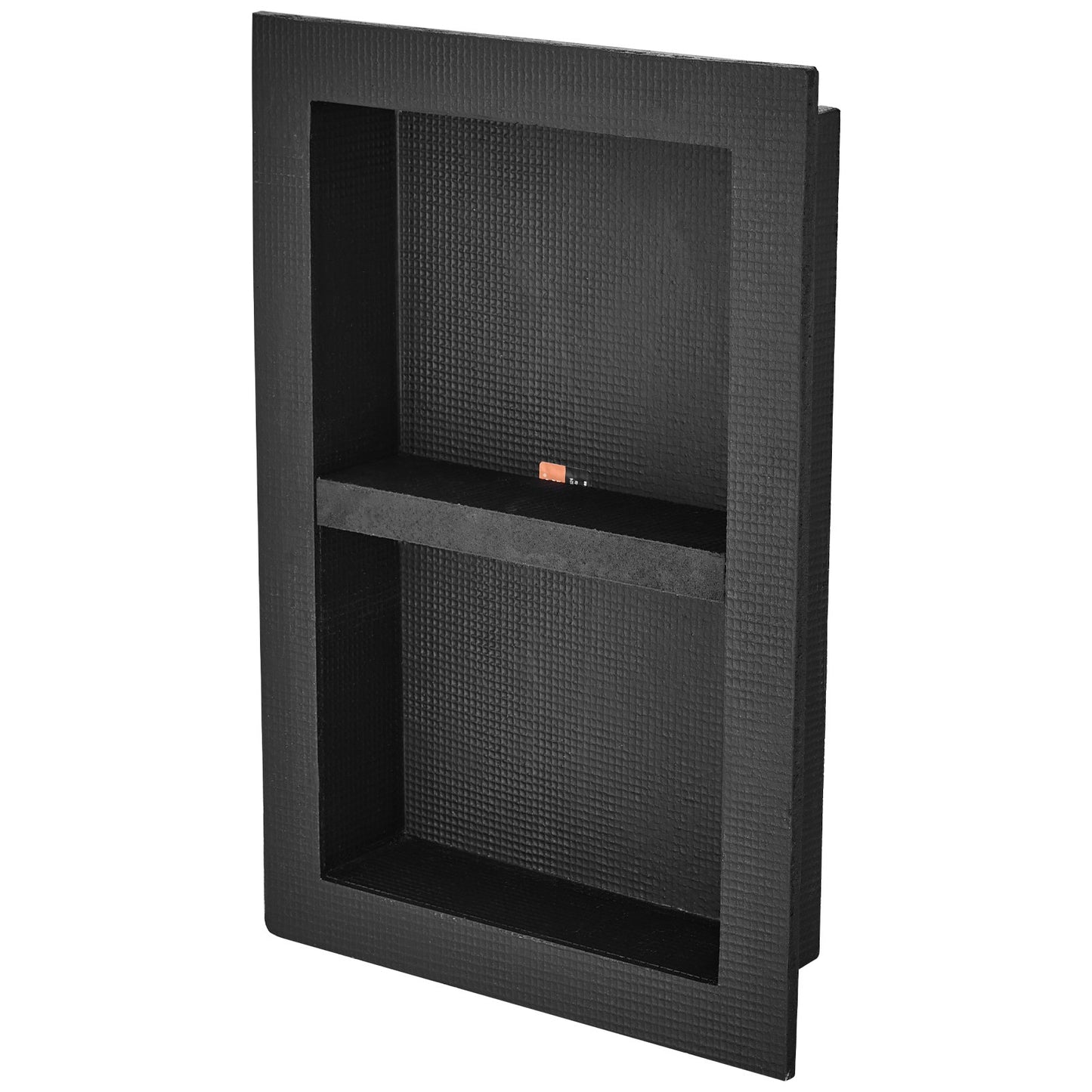 Shower Niche Ready for Tile 40.64 x 60.96 cm, Double Shelf Organizer, Square Corners Wall-inserted Niche Recessed, Sealed Protection Modern Soap Storage Niche for Shower Bathroom, Black
