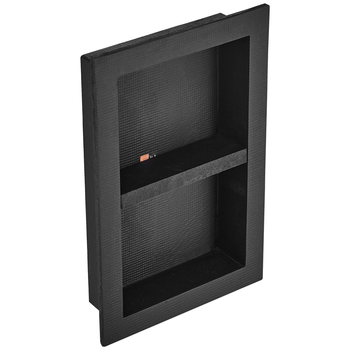 Shower Niche Ready for Tile 40.64 x 60.96 cm, Double Shelf Organizer, Square Corners Wall-inserted Niche Recessed, Sealed Protection Modern Soap Storage Niche for Shower Bathroom, Black