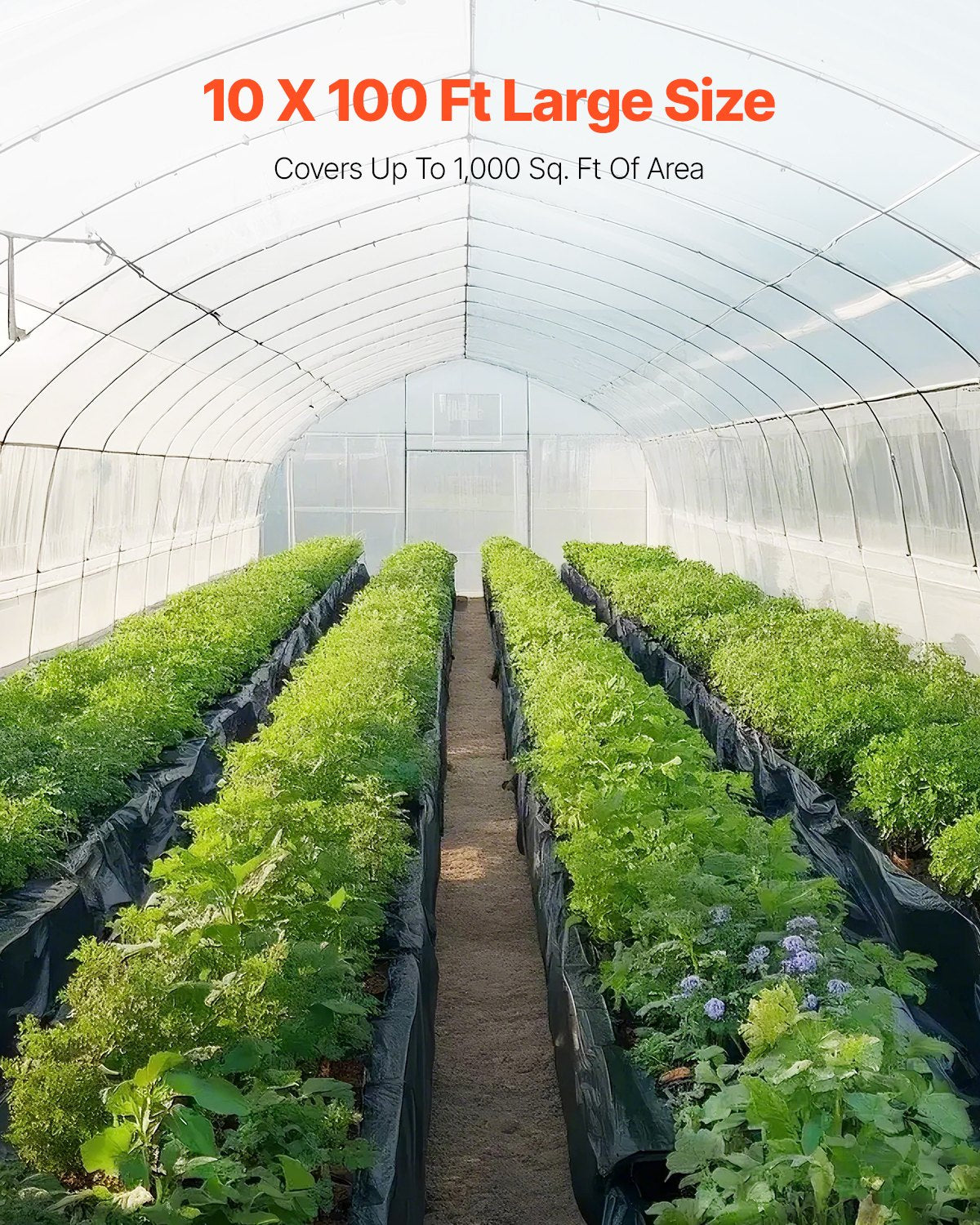 10 mil plastfolie kraftig 10' x 100', tjock plastfolie i rulle, plastduk målarpresenning för krypgrundsångspärr, svartvit dubbelsidig, mångsidig