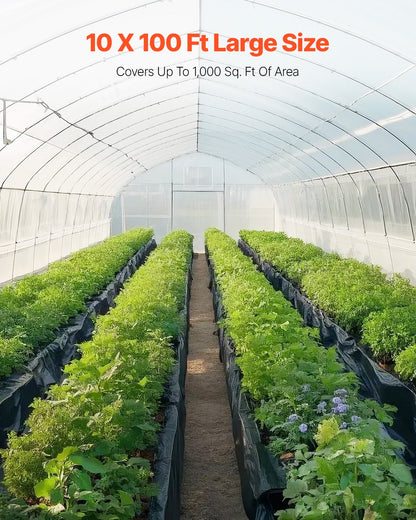 10 Mil Plastic Sheeting Heavy Duty 10' x 100', Thick Plastic Sheeting Roll, Plastic Drop Cloth Painters Tarp Covering for Crawl Space Vapor Barrier, Black and White Double-Sided, Multi-Purpose