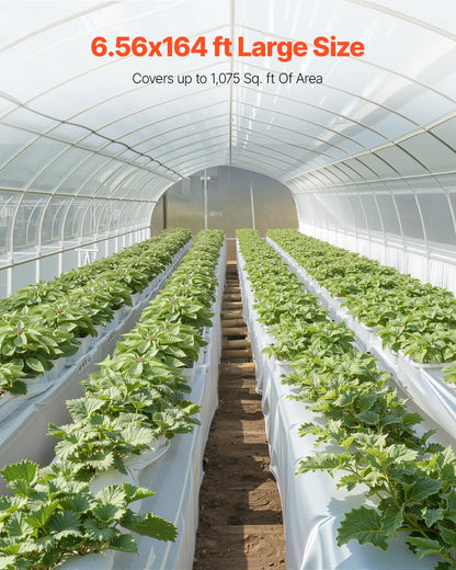 8Mil Plastic Sheeting, 6.5 x 164 FT Crawl Space Vapor Barrier, Heavy Duty Garden Polyethylene Sheeting Roll, Multi-Purpose Construction Plastic, Painters Tarp for Farm Plastic Supply Grey