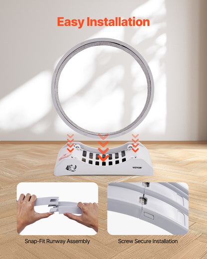 Kattträningshjul, 31,5 tum, stort kattlöphjul med säker broms och mattad bana, tystgående kattlöpband, inomhuskattträningshjul för husdjur, viktminskning och hälsa, vit