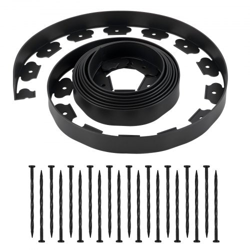 Landscape Edging, 600 x 5 cm Plastic Garden Border Edging with 120 Spikes, No Dig, Flexible Lawn Edgings Roll, UV-Resistant Mini Fence Borders Pathway Edgings for Flower Beds Yard Paver