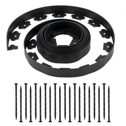 Landscape Edging, 600 x 5 cm Plastic Garden Border Edging with 120 Spikes, No Dig, Flexible Lawn Edgings Roll, UV-Resistant Mini Fence Borders Pathway Edgings for Flower Beds Yard Paver