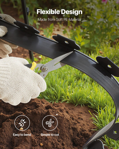 Landscape Edging, 600 x 5 cm Plastic Garden Border Edging with 120 Spikes, No Dig, Flexible Lawn Edgings Roll, UV-Resistant Mini Fence Borders Pathway Edgings for Flower Beds Yard Paver