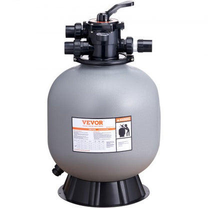 Sand Filter, 22-inch, Up to 55 GPM Flow Rate, Above Inground Swimming Pool Sand Filter System with 7-Way Multi-Port Valve, Filter, Backwash, Rinse, Recirculate, Waste, Winter, Closed Functions