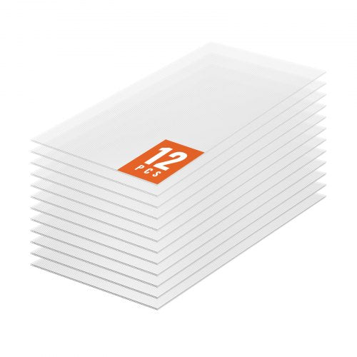 12 Pack Polycarbonate Greenhouse Panels, 2' X 4' X 0.24'' Roof Panels Sheets, Waterproof UV Protected Corrugated Plastic Roofing, Impact Resistance Clear Roofing Sheets for Greenhouse/Garden