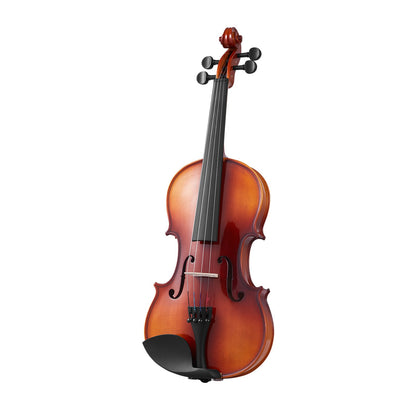 Violin 4/4 355mm Full Size Fiddle Set Solidwood for Beginner Glossy Brown