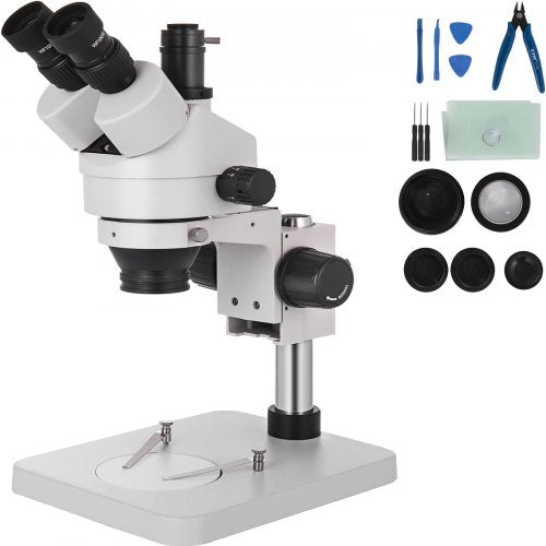 3.5X-90X Stereo Microscope 360°Swiveling Trinocular Stereo Microscope with Pillar Stand