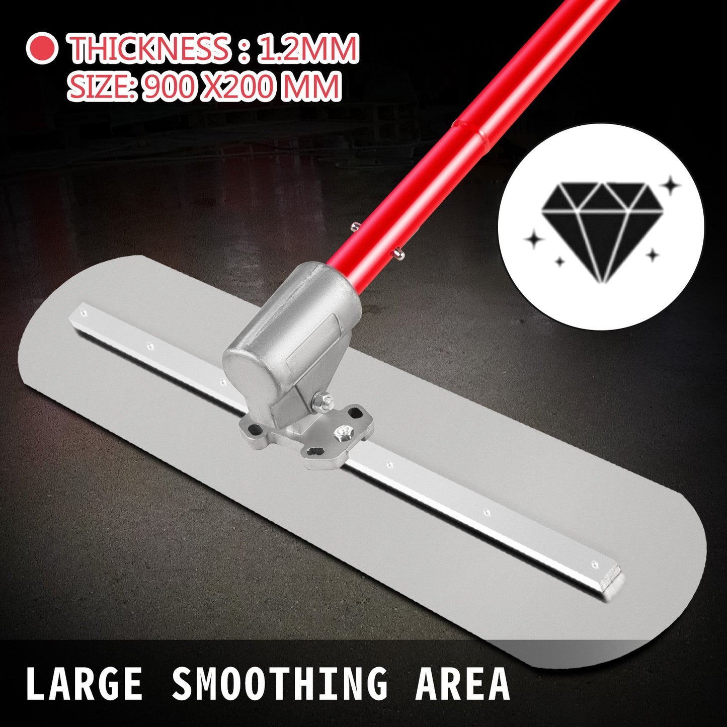 Bull Float Manganese Steel Concrete Float 900x200mm, Concrete Float Tool Cement Tool Bull Concrete Kit Bull Pool Float Bull Float Handle Bull Float Bracket Concrete Tool Finishing Bull Float