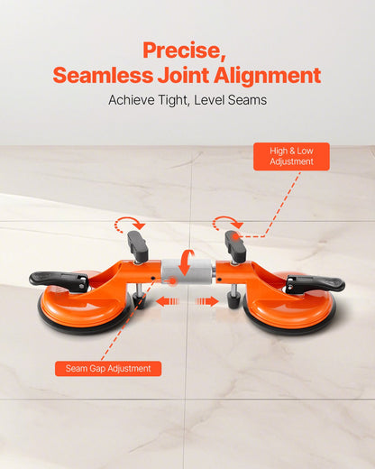 Seamless Seam Setter, 2 Packs Granite Seam Setter with 5 in Vacuum Suction Cups, Seam Joiner for Seam Joining & Leveling, 180° Adjustable, Countertop Installation Tool for Tile Stone Marble Slab