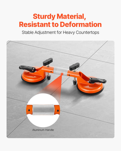 Seamless Seam Setter, 2 Packs Granite Seam Setter with 5 in Vacuum Suction Cups, Seam Joiner for Seam Joining & Leveling, 180° Adjustable, Countertop Installation Tool for Tile Stone Marble Slab