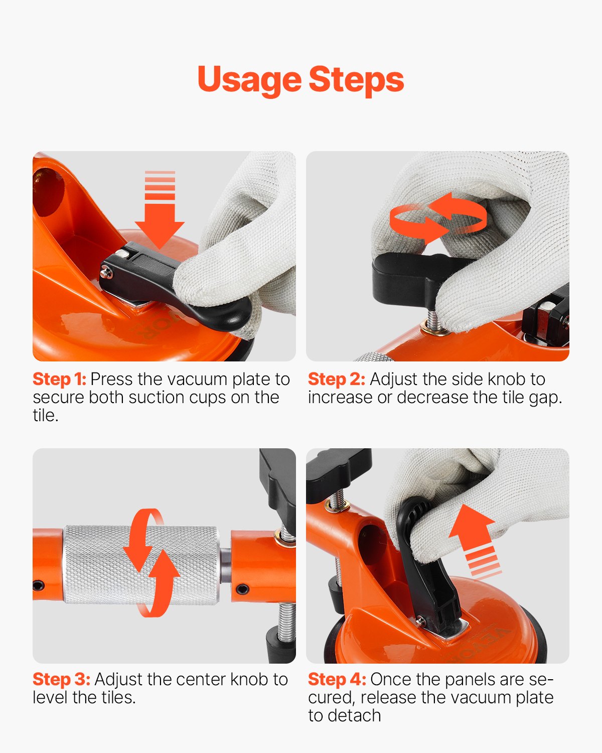 Seamless Seam Setter, 2 Packs Granite Seam Setter with 5 in Vacuum Suction Cups, Seam Joiner for Seam Joining & Leveling, 180° Adjustable, Countertop Installation Tool for Tile Stone Marble Slab