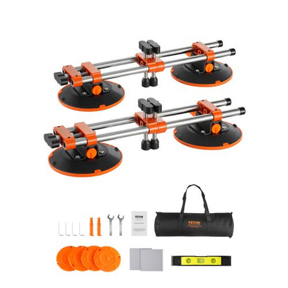 Seamless Seam Setter, 2 Packs, Granite Seam Setter with 6 in Vacuum Suction Cups & Tool Bag, Seam Joiner for Seam Joining & Leveling, Countertop Installation Tool for Tile Stone Marble Slab