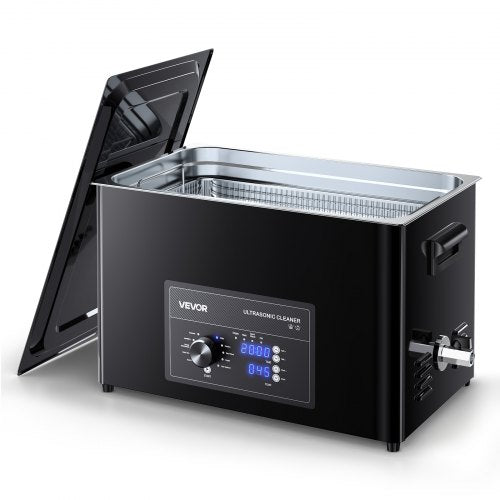 30L Ultrasonic Cleaner, Professional Ultrasonic Cleaner Machine with Knob Control, Stainless Steel Cleaning Machine with Basket and Cleaning Ball, for Watches, Razors, Jewelry, Coins and More