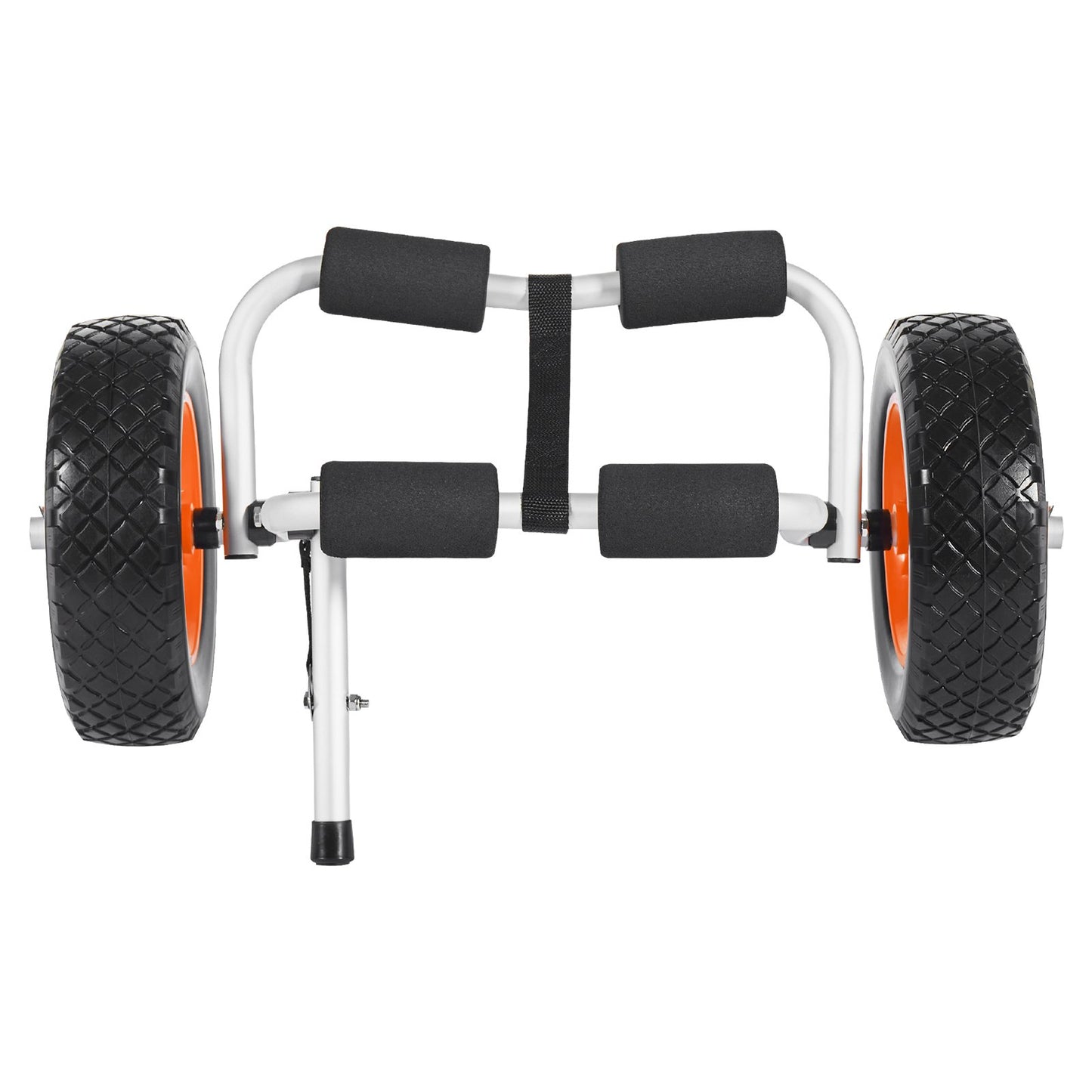 Kajakvagn, 90 kg lastkapacitet, hopfällbar kajakvagn med 25,4 cm massiva gummidäck och 1 spärrrem, paddelbrädevagn för att bära kajaker, kanoter, paddelbrädor, flytmattor, Jon Boats