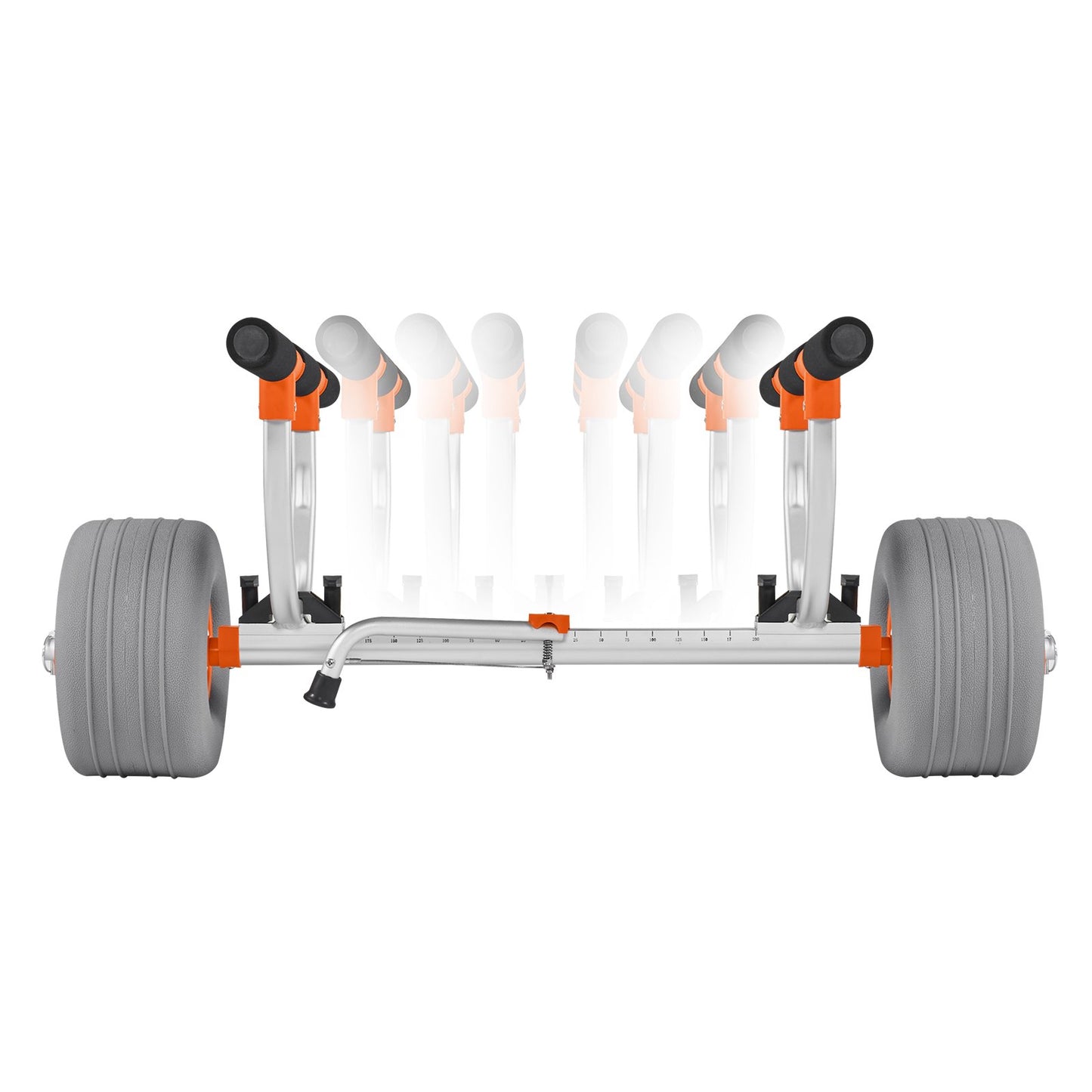 Kajakvagn, 158,8 kg lastkapacitet, kajakvagn med 30,5 cm uppblåsbara PU-däck och 2 remmar, monteras och demonteras inom några sekunder, paddelbrädevagn för att bära kajaker och kanoter
