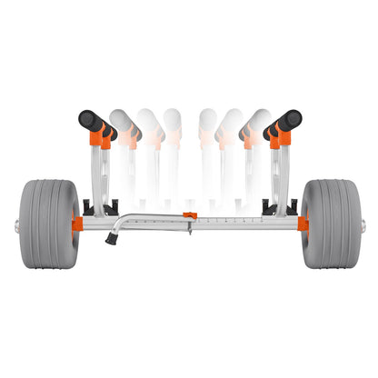 Kajakvagn, 158,8 kg lastkapacitet, kajakvagn med 30,5 cm uppblåsbara PU-däck och 2 remmar, monteras och demonteras inom några sekunder, paddelbrädevagn för att bära kajaker och kanoter