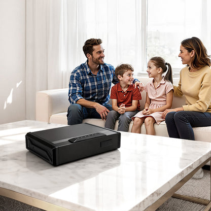 Vapenskåp, Robust vapenskåp med fingeravtryck/lösenord/nyckel, 3-vägs snabb åtkomst för vapen med belysning för 2 pistoler och 2 magasin, Pistolvapenlåda för nattduksbord, sängbord, bil