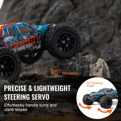 Remote Control Car, 1:14 Scale RC Car for Kids, All Terrain 4WD Off-Road Truck with 45° Wheelie & Adjustable Speed, 42 km/h High-Speed Hobby RC Racing Car Toy, Ideal Gift for 8+ Year Boys Girls