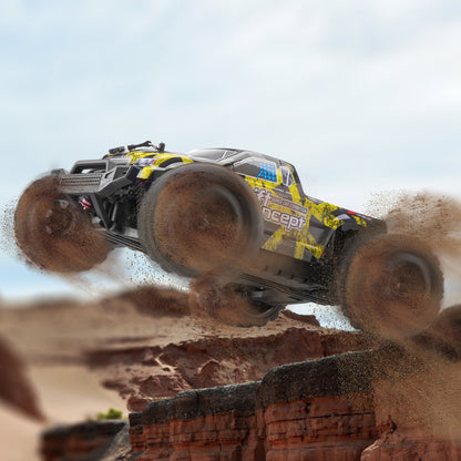 Fjärrstyrd bil, skala 1:18, RC-bil för barn, terränggående fyrhjulsdrift med 45° ratt och justerbar hastighet, 45 km/h höghastighets hobby-RC-racerbilleksak, perfekt present för barn från 8 år, IPX4