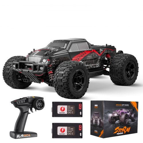 Remote Control Car, 1:10 Scale RC Car for Kids, All Terrain 4WD Off-Road Monster Truck with 45° Wheelie & 2 Batteries, 38 km/h High Speed Hobby Racing Car - Ideal Gift for 8+ Years Kids, IPX4