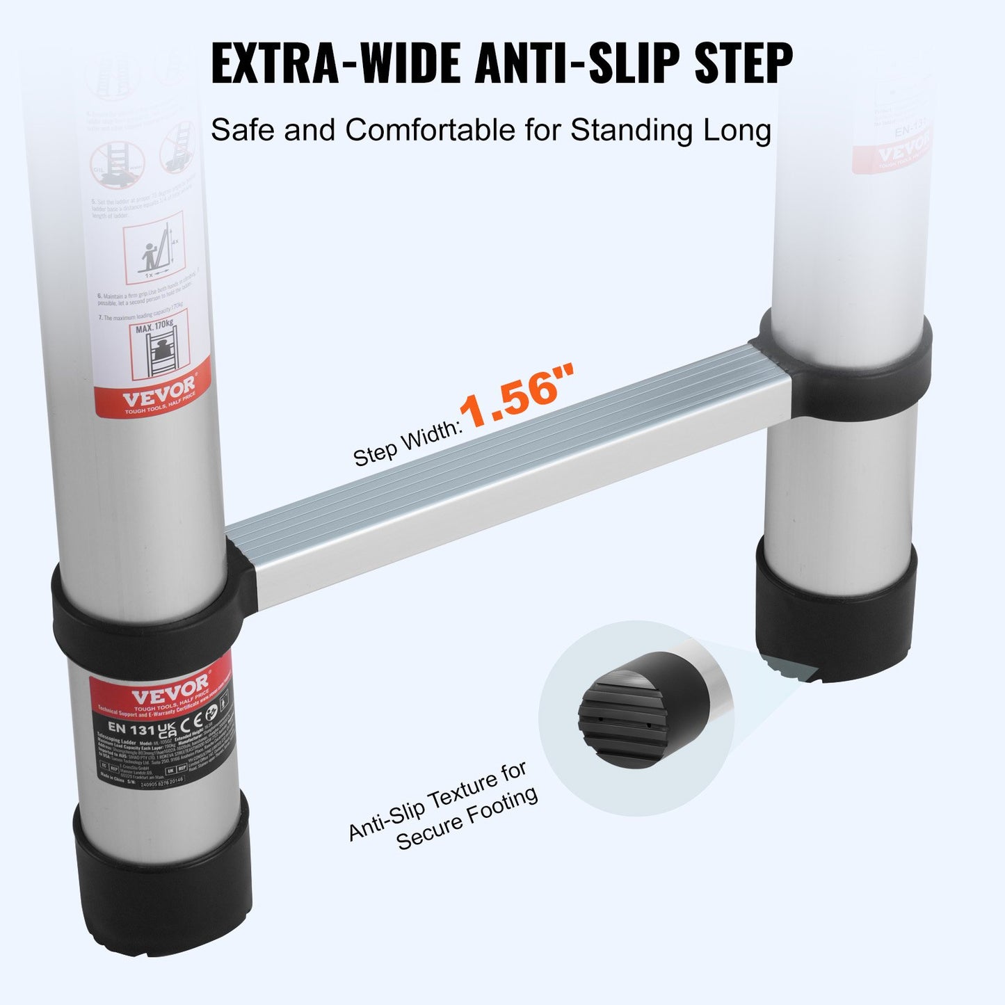 Telescoping Ladder, 16.4FT Aluminum Lightweight Extension Ladder, Multi-button Retraction Collapsible Ladder, 375 LBS Capacity with Non-slip Feet, Portable Compact Ladders for Home, RV, Loft