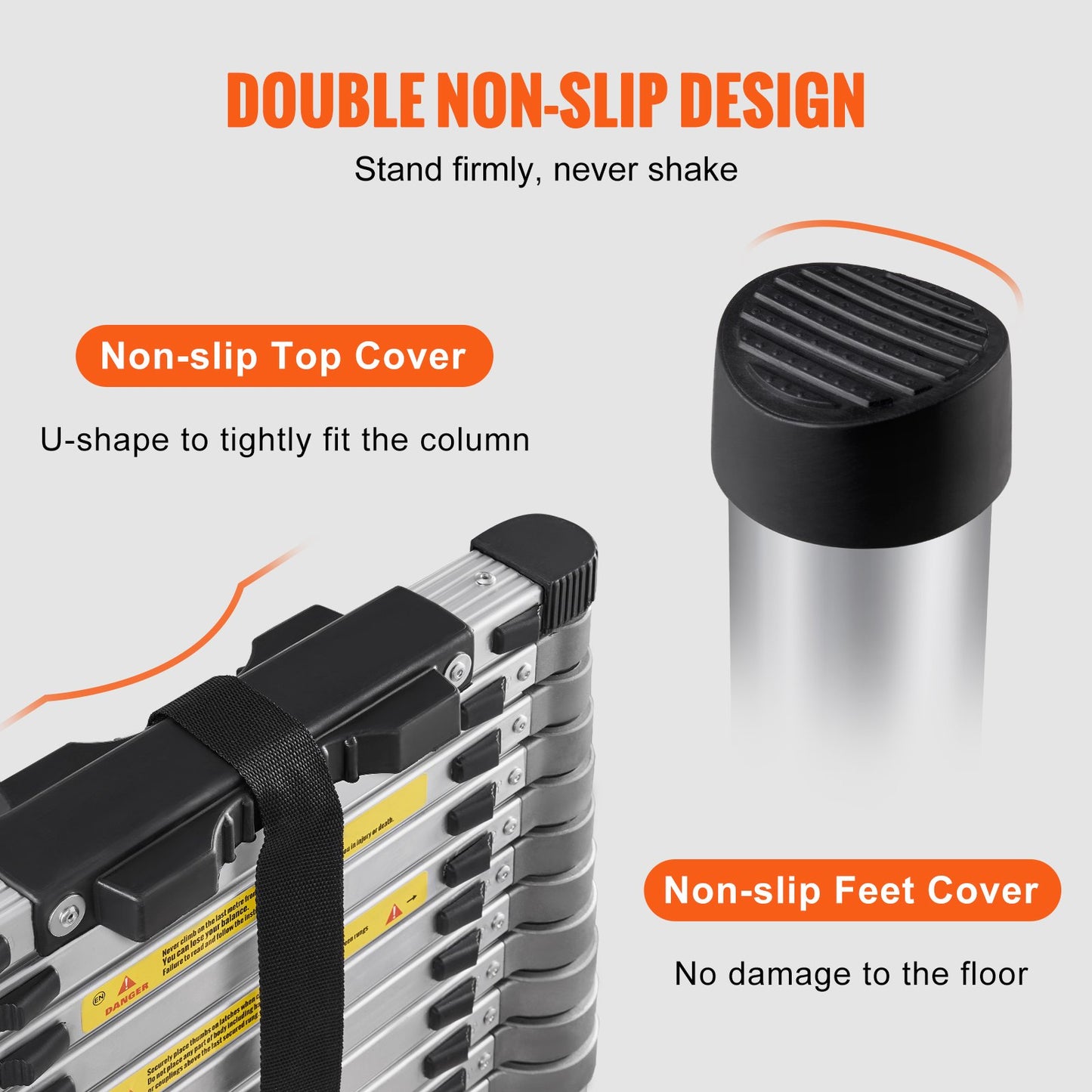 Telescoping Ladder Aluminum Extension Step 563.9 cm Multi-purpose Portable