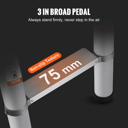 Telescoping Ladder Aluminum Extension Step 563.9 cm Multi-purpose Portable