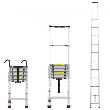 Telescoping Ladder, 16.5FT Aluminum Lightweight Extension Ladder, Multi-button Retraction Collapsible Ladder, 419 LBS Capacity with Non-slip Feet, Portable Compact Ladders for Home, RV, Loft