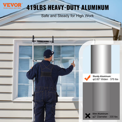 Telescoping Ladder, 16.5FT Aluminum Lightweight Extension Ladder, Multi-button Retraction Collapsible Ladder, 419 LBS Capacity with Non-slip Feet, Portable Compact Ladders for Home, RV, Loft