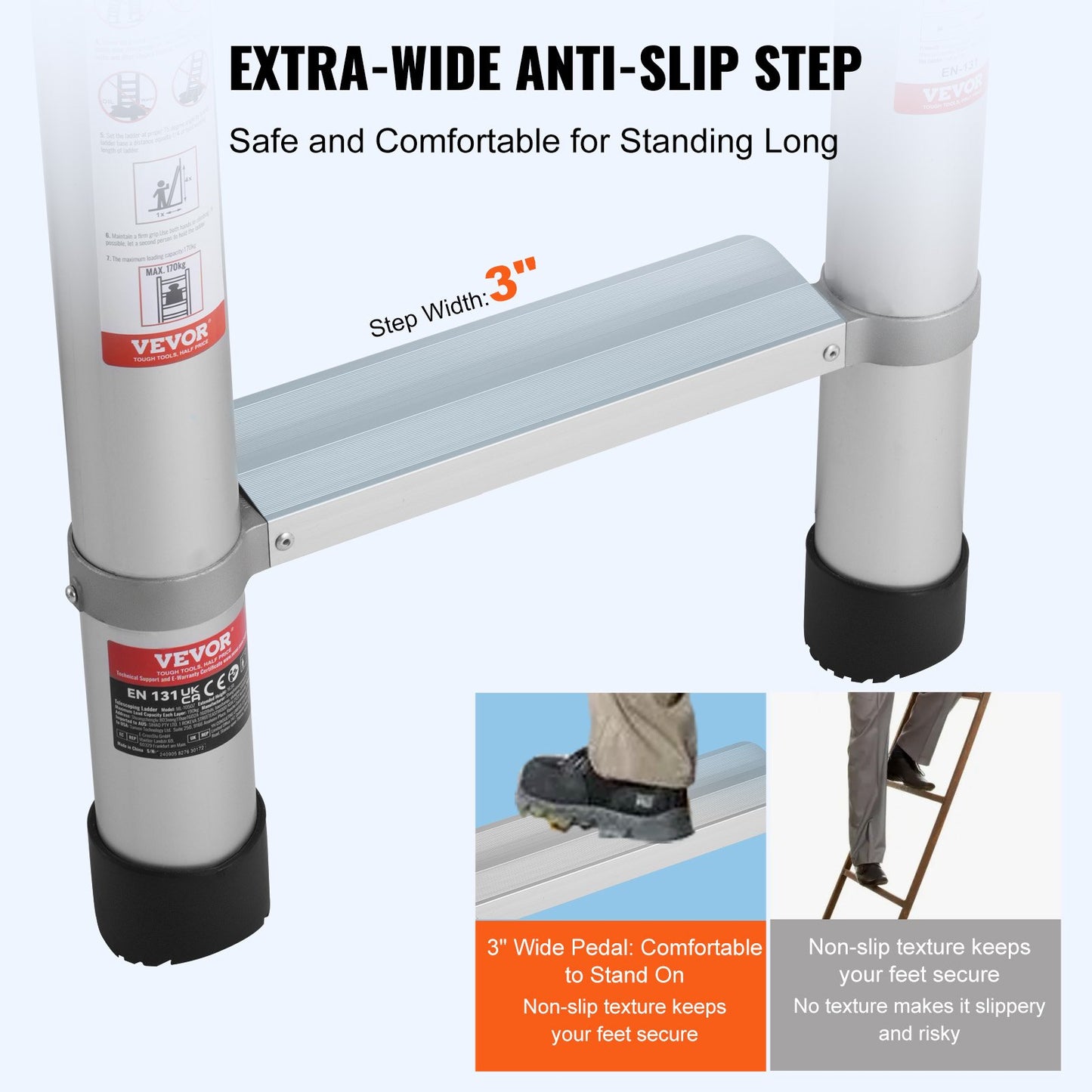 Telescoping Ladder, 16.5FT Aluminum Lightweight Extension Ladder, Multi-button Retraction Collapsible Ladder, 419 LBS Capacity with Non-slip Feet, Portable Compact Ladders for Home, RV, Loft