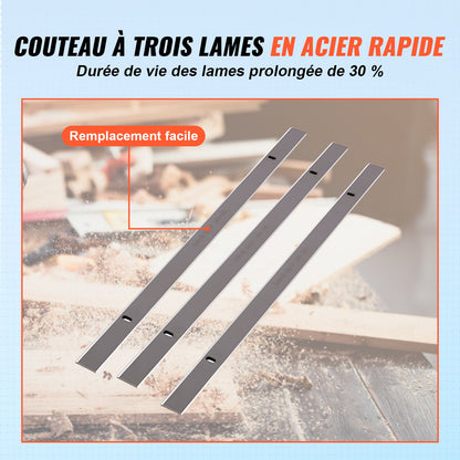 Thickness Planer, Two Speed, 33 cm Width Worktable Benchtop Planer, Three-Blade, 15-Amp 2000W Powerful Motor, 30.5 cm Extended Infeeding Table, Low Noise for both hard & soft wood material removal