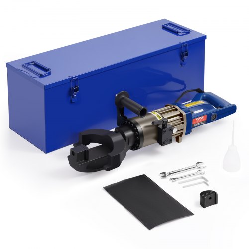 Electric Hydraulic Rebar Bender, 1500W Portable Rebar Bending Machine, Bending up to 7/8 Inch #7 (12-22mm) Rebar within 4 Seconds, High Power Steel Rebar Bender w/ Tool Case Oil Can,Black Blue NRB-22