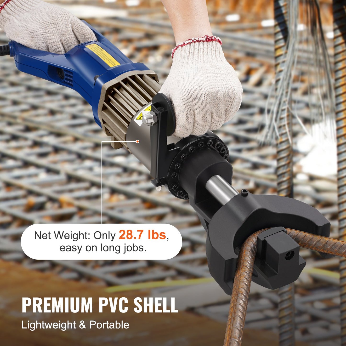 Electric Hydraulic Rebar Bender, 1500W Portable Rebar Bending Machine, Bending up to 7/8 Inch #7 (12-22mm) Rebar within 4 Seconds, High Power Steel Rebar Bender w/ Tool Case Oil Can,Black Blue NRB-22