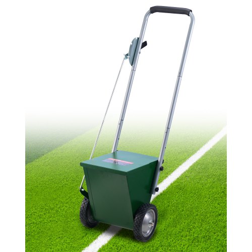 Dry Line Marker, 2-Wheel, 2 or 4 in Lines, Field Dry Line Chalker, Adjustable Line Marker, with Rubber Adjustment Handle, 25 lbs Large Powder Capacity, for Baseball and Softball Infield, Green