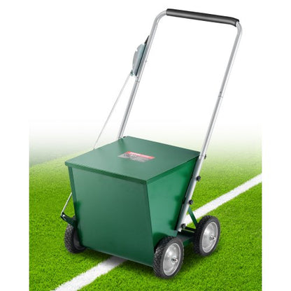 Dry Line Marker, 4-Wheel, 2 or 4 in Lines, Field Dry Line Chalker, Adjustable Line Marker, with Rubber Adjustment Handle, 65 lbs Large Powder Capacity, for Baseball and Softball Infield, Green