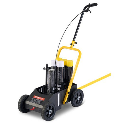 Striping Line Marking Machine, 24 x 13 x 35.4 in, 4-Wheel, Heavy Duty Striping Line Marking Machine, Striping Line Machine with Adjustable Width, for Roads, Parking Lots, Sports Field, Black