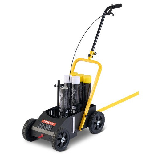 Striping Line Marking Machine, 24 x 13 x 35.4 in, 4-Wheel, Heavy Duty Striping Line Marking Machine, Striping Line Machine with Adjustable Width, for Roads, Parking Lots, Sports Field, Black