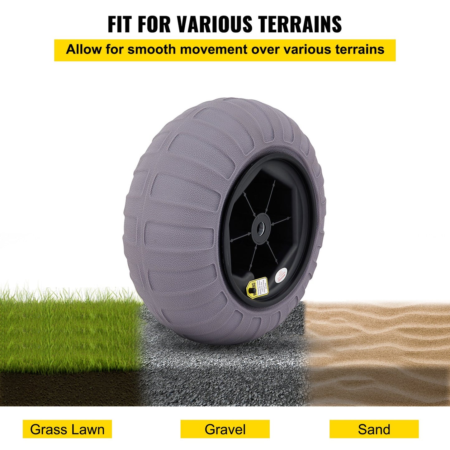 Beach Balloon Wheels, 16" Replacement Sand Tires, TPU Cart Tires for Kayak Dolly, Canoe Cart and Buggy with Free Air Pump, 2-Pack