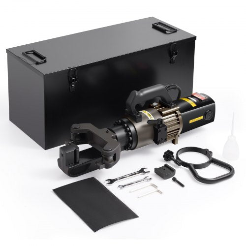 Elektrisk hydraulisk armeringsbockningsmaskin, 2000W bärbar armeringsbockningsmaskin, bockar upp till 1,26 tum (20-32 mm) inom 5 sekunder, högpresterande armeringsbockningsmaskin för stål med verktygsväska och oljekanna, svart NRB-32