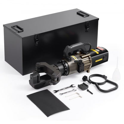 Elektrisk hydraulisk armeringsbockningsmaskin, 2000W bärbar armeringsbockningsmaskin, bockar upp till 1,26 tum (20-32 mm) inom 5 sekunder, högpresterande armeringsbockningsmaskin för stål med verktygsväska och oljekanna, svart NRB-32