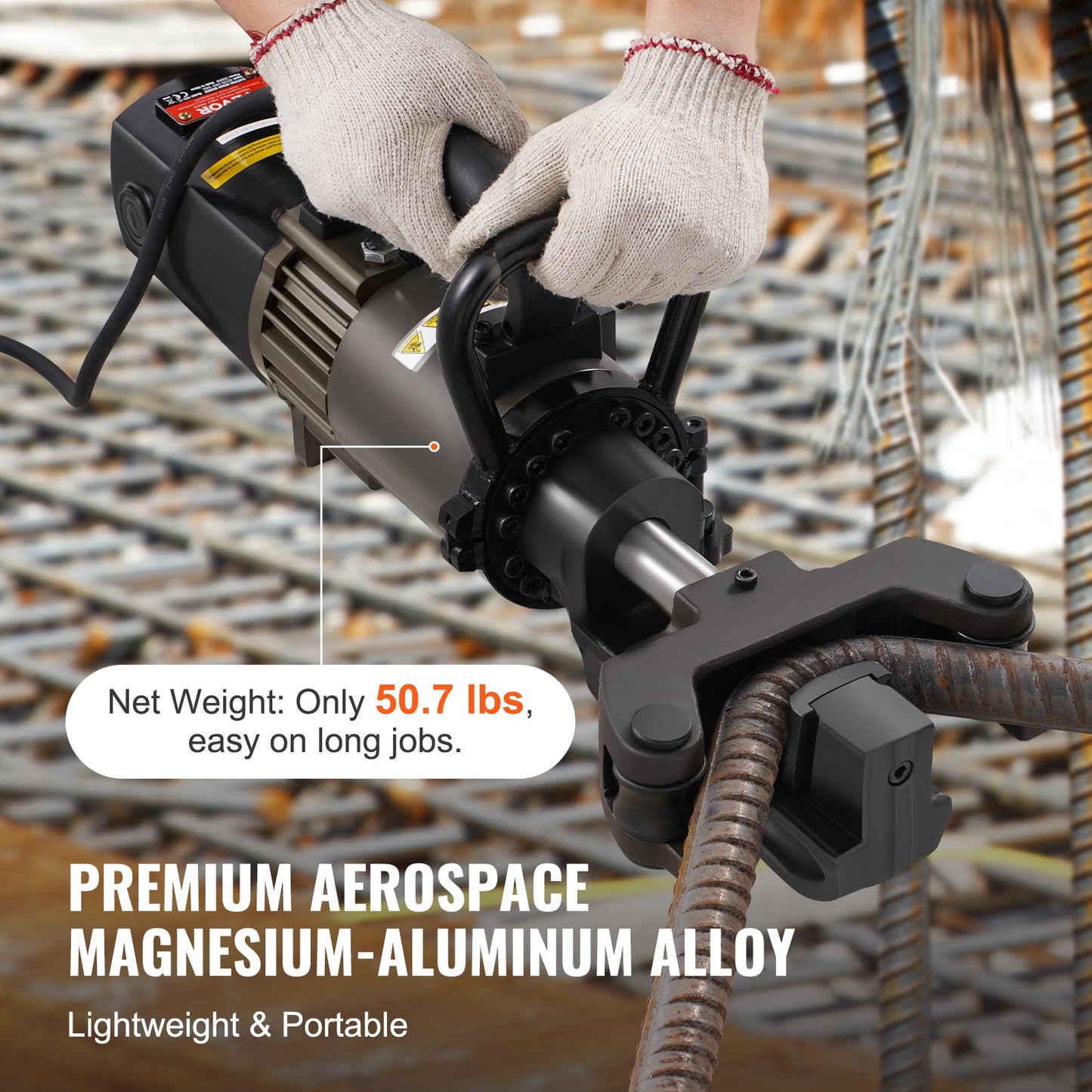 Elektrisk hydraulisk armeringsbockningsmaskin, 2000W bärbar armeringsbockningsmaskin, bockar upp till 1,26 tum (20-32 mm) inom 5 sekunder, högpresterande armeringsbockningsmaskin för stål med verktygsväska och oljekanna, svart NRB-32