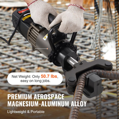 Elektrisk hydraulisk armeringsbockningsmaskin, 2000W bärbar armeringsbockningsmaskin, bockar upp till 1,26 tum (20-32 mm) inom 5 sekunder, högpresterande armeringsbockningsmaskin för stål med verktygsväska och oljekanna, svart NRB-32