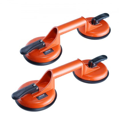 Glass Suction Cup, 11.9 cm 2 Pack 149.7 kg Load Capacity, Vacuum Suction Cup with Aluminum Handle, Heavy Duty Industrial Suction Cup Lifter Tool for Glass, Granite, Tile, Metal, Wood Panel Lifting