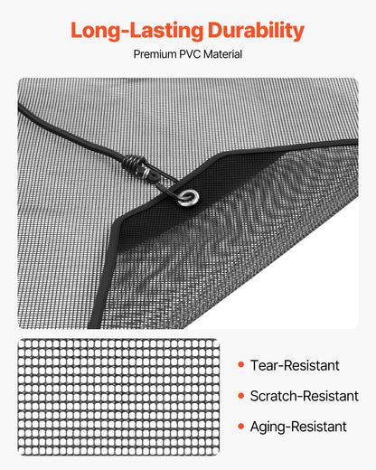 Air Conditioner Cover for Outside Units, 810 x 810 mm Central AC Cover for Air Conditioning Unit, Top Universal Mesh Defender Tear-Resistant Easy Install for Outdoor Outside All Seasons, Black