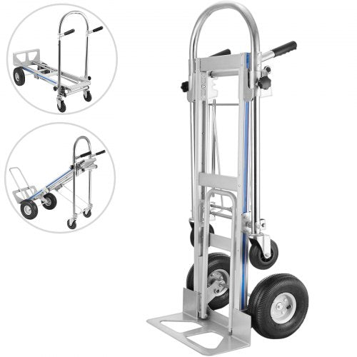 3 In 1 Aluminum Folding Sack Truck Hand Trolley Cart Car Heavy Duty Foldable