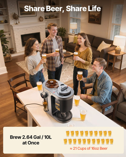 Automatisk hembryggare, 13L allt-i-ett hembryggmaskin, 1500W elektrisk ölbryggmaskin med mäskkokningsenhet, innertank i 304 rostfritt stål, automatisk temperatur- och tryckkontroll