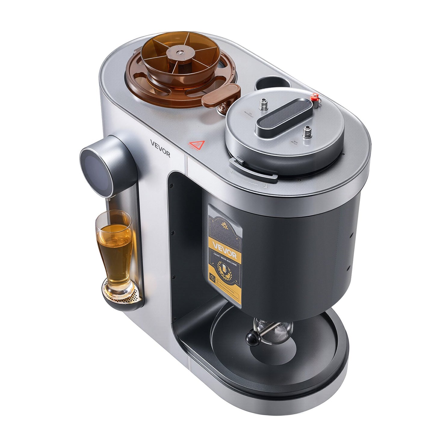 Automatisk hembryggare, 13L allt-i-ett hembryggmaskin, 1500W elektrisk ölbryggmaskin med mäskkokningsenhet, innertank i 304 rostfritt stål, automatisk temperatur- och tryckkontroll